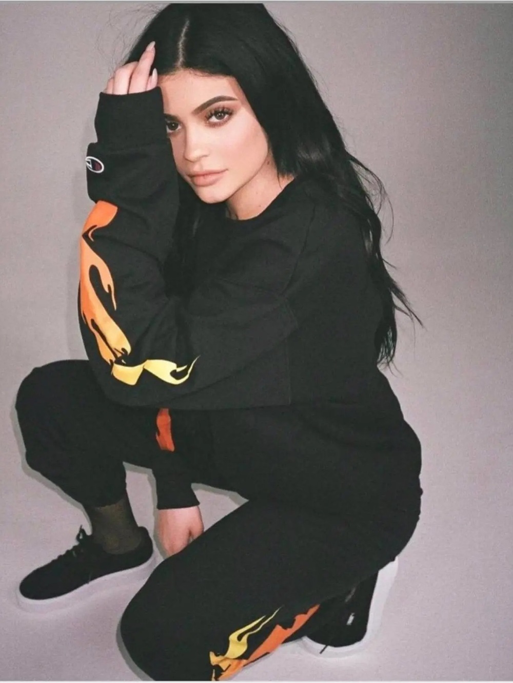 Kylie x Champion flame sweatshirt